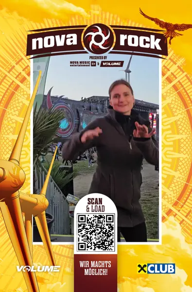 Glambot-Fotodruck mit QR-Code vom Nova Rock